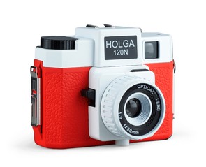 Фотоаппарат пленочный среднеформатный Holga 120N (красный/белый)