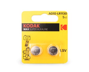 Элемент питания (батарейка) Kodak AG10 (LR1130, LR54, 389)  /1шт
